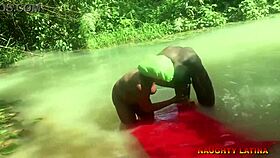 Ebon african wife sneaks hardcore creampie fuck with pastor at water baptism ceremony