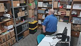 frizzy ebony teen sucks patrolman's big black cock hidden