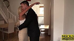 check out this busty blonde taking rough bdsm choking deepthroat fuck