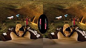 black babe rides cock cowgirl in outdoor cave reality!