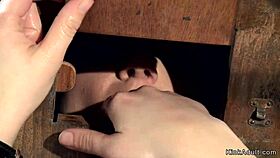 Big tits lesbian bound for deep anal fisting torment