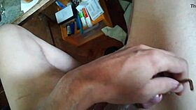 self stroking massive penis closeup