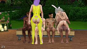 Two Bimbos Jamie and Jessica Gangbanged by Monster BBCs