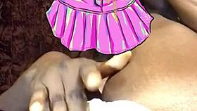 muscular babe's lingerie hides levitating big clit pussy lips