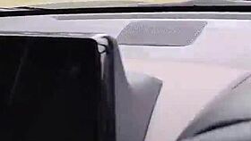 my naughty girl secretly wanks hard in public car