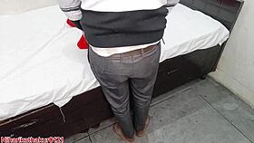 Hot girlfriends Christmas gift blowjob missionary creampie ass cum