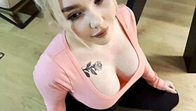 Blonde Leggings Cleaning Lady's Pussy Stuffed Creampie Explosion!