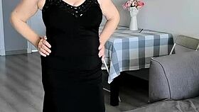 busty mature in lingerie delivers dildo pussy fucking promises pov