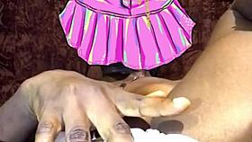 muscular babe's lingerie hides levitating big clit pussy lips