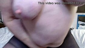 dawnskye1962 cums hard in black pantyhose with wet orgasm and bare huge tits