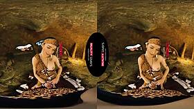 black babe rides cock cowgirl in outdoor cave reality!