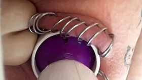 Horny Babe Slams Toys In Pierced Pussy!