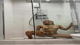 naked roxy showers moaning masturbates with toys solo.