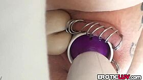 Horny Babe Slams Toys In Pierced Pussy!