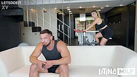 Cheating Latina Gives In to Fitness Coach's Big Cock Ride Part 7