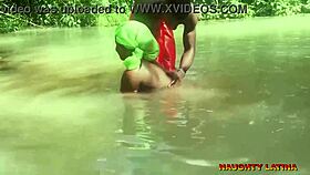 Ebon african wife sneaks hardcore creampie fuck with pastor at water baptism ceremony
