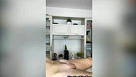 Sugarnadya waxes throbbing fat cock up close