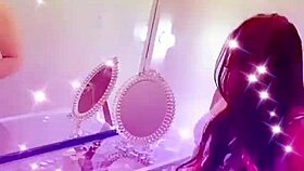 queen bee brunette with tanned skin and beautiful soft hair records steamy lingerie videos in private