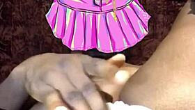 muscular babe's lingerie hides levitating big clit pussy lips