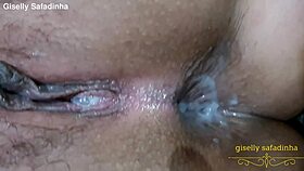 Couldn't hold back, husband floods my tight ass with hot cum