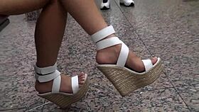 hey check out this hot asian's sexy legs in heels