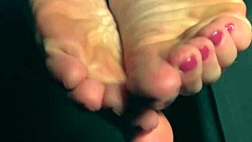 be my foot lover and worship these nylon heels toes like a good boy