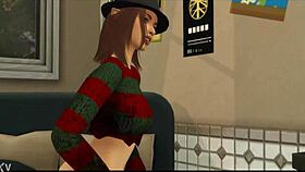 Female Freddy Krueger Ignites Nightmare Sex Street Action