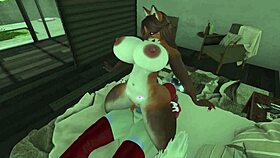 sapphire's long day ends with big ass tits and shemale cock fun