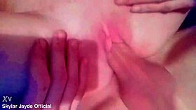 Petite Blonde Teen's Pussy Stretched Hard From Behind