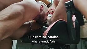 Horny tanned slut sips drink then begs dick in all holes creampie finish