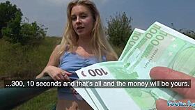 Public Agent Fucks Horny Blonde's Tight Body in Forest