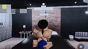 Femboy gets fucked hard by rich cock in Roblox game