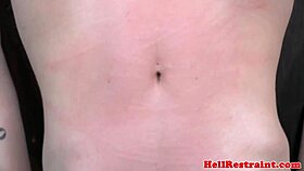 restrained emo slut's pierced nipples yanked hard on brutal sybian machine