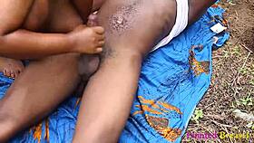 chubby babe bends over takes black cock deep in bush