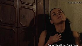 i'm bound in lesbian 69 as horny mistress straps me for wild licking domination