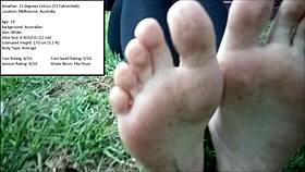 hey, check out this cute aus greek girl's sexy outdoor feet play 😍👣