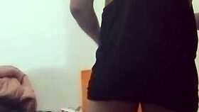 wanna see this horny girlfriend's clothes ripped in hot striptease training?