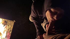 let's chat about creampie fucking at public campsite out in open