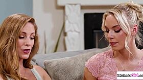 big tits ebony stepmom joins petite lesbians in threesome tribbing