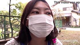 Mayumi flashes her wet hairy pussy everywhere!