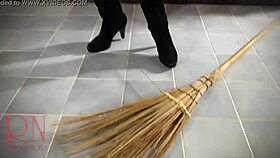 halloween witch black playboy bunny regina noir strips backstage