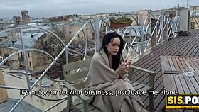 juicy shaved russian teen bends over for greedy blowjob and doggystyle pounding