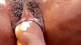 Ebony Milf Fists Her Dripping Pussy to Massive Orgasm