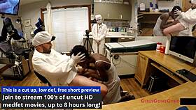 nurse rina's virginity clinic closeup anal fingering and deepthroat for petite patient