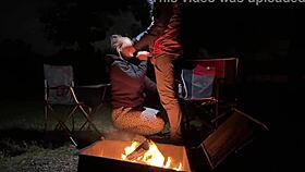 let's chat about creampie fucking at public campsite out in open