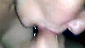 amateur gf slurps cum hungrily like a total whore
