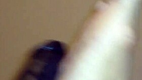 Big-ass brunette dives into erotic toy handjob massage bliss