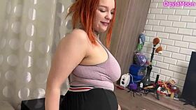 Redhead milf dirty talks: lick my balls then fuck my pussy now?