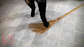 halloween witch black playboy bunny regina noir strips backstage