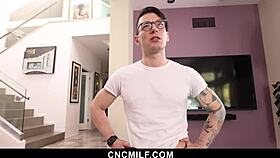 hot milf and brunette get bent over fucked hard by guy anytime cowgirl doggystyle 😈